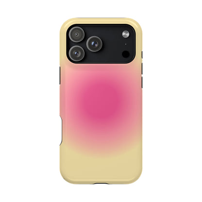 Hot Pink & Yellow Aura iPhone Case