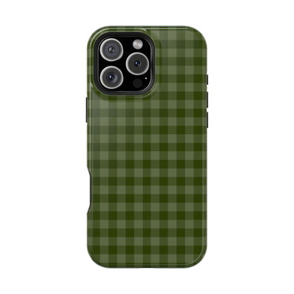 Green Gingham iPhone Case