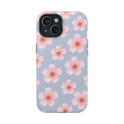 Blue Cherry Blossoms iPhone Case