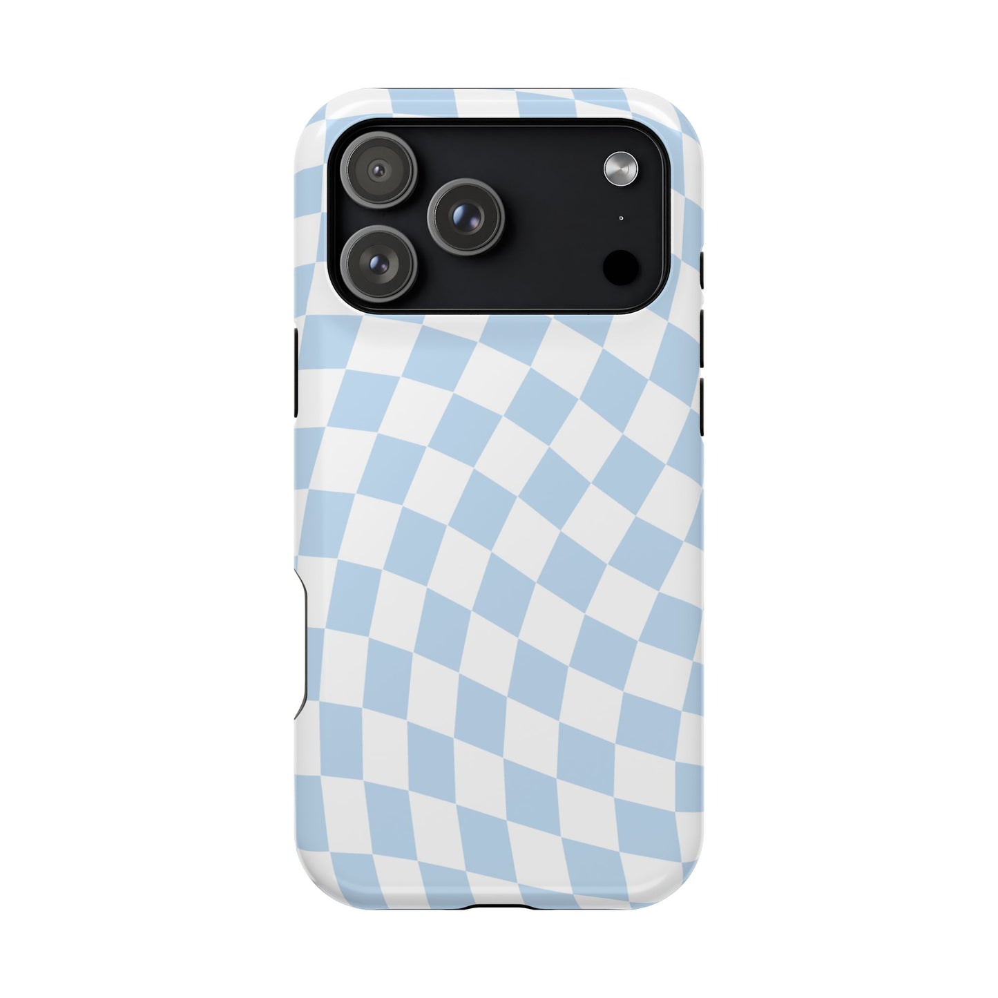 Blue Wavy Checkered iPhone Case