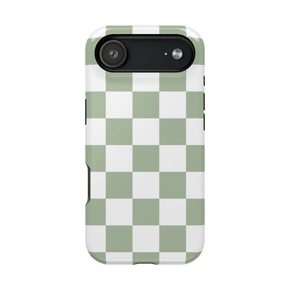 Sage Green Checkered iPhone Case