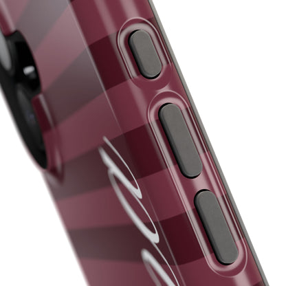 Custom Burgundy Classic Striped iPhone Case