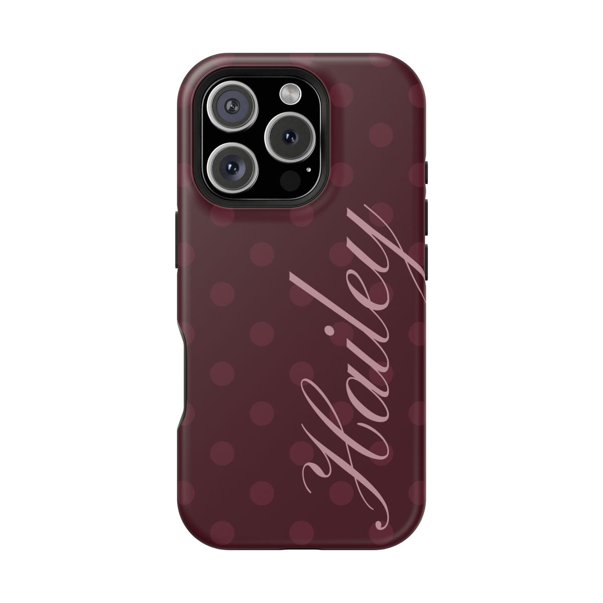 Custom Burgundy Polka Dots iPhone Case