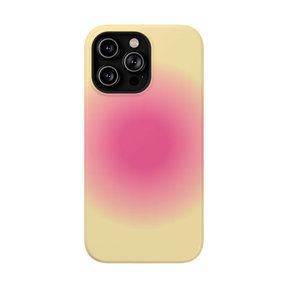 Hot Pink & Yellow Aura iPhone Case
