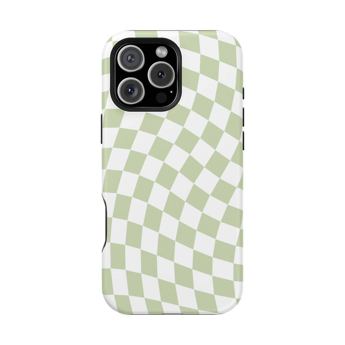 Light Green Wavy Checkered iPhone Case