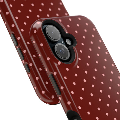 Maroon Mini Dots iPhone Case