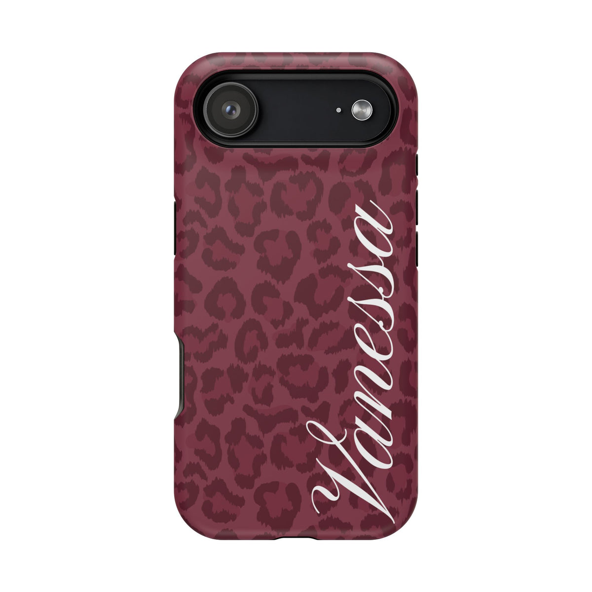 Custom Burgundy Leopard iPhone Case