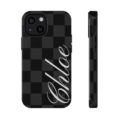 Custom Black Checkered iPhone Case