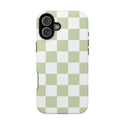 Pastel Green Checkered iPhone Case
