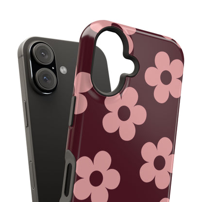 Burgundy & Pink Flowers iPhone Case