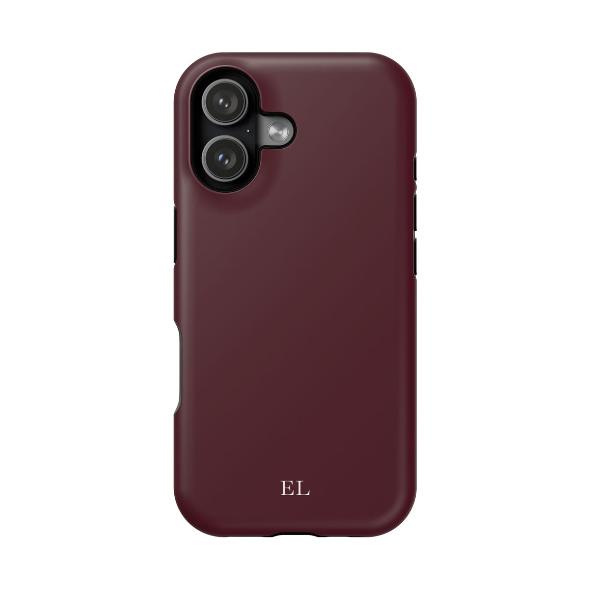 Custom Initials Burgundy iPhone Case