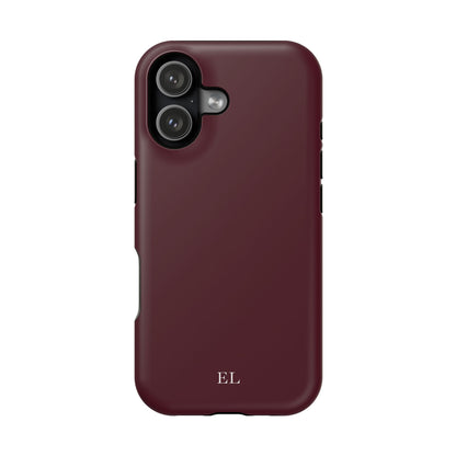 Custom Initials Burgundy iPhone Case