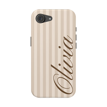 Custom Beige Stripes iPhone Case