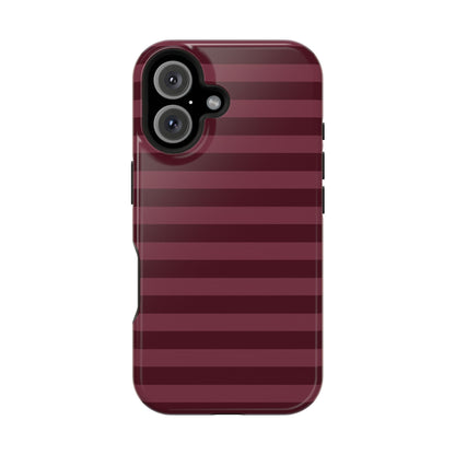 Burgundy Classic Striped iPhone Case