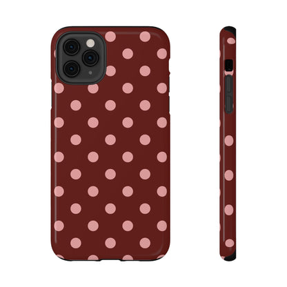 Maroon Polka Dots iPhone Case