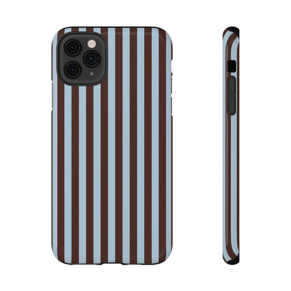 Blue Latte Stripes iPhone Case