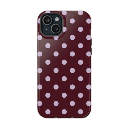 Burgundy & Violet Polka Dots iPhone Case