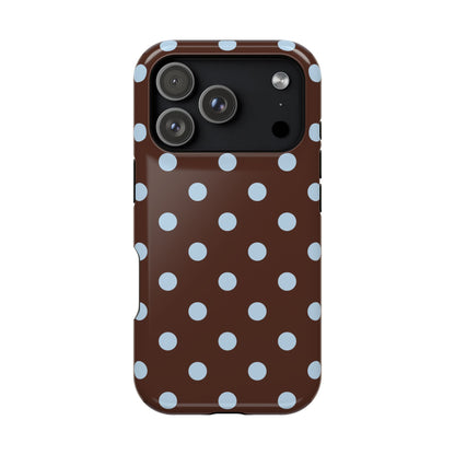 Blue Latte Polka Dots iPhone Case