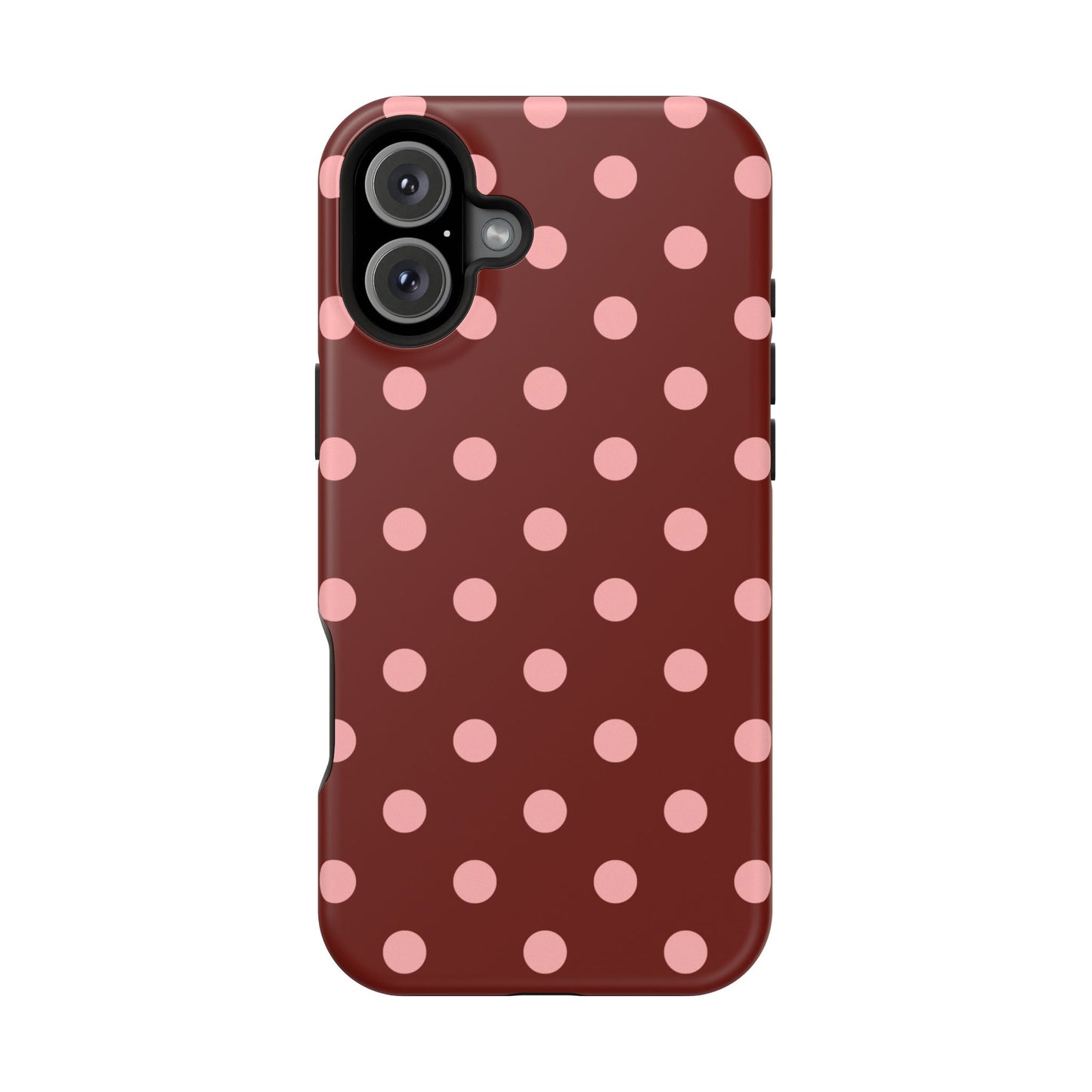 Maroon Polka Dots iPhone Case