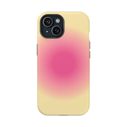 Hot Pink & Yellow Aura iPhone Case