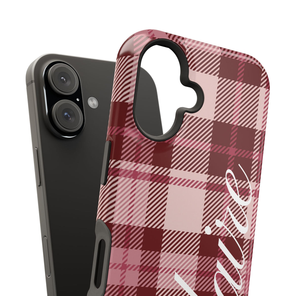 Custom Burgundy Plaid iPhone Case
