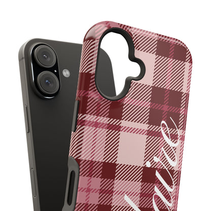 Custom Burgundy Plaid iPhone Case