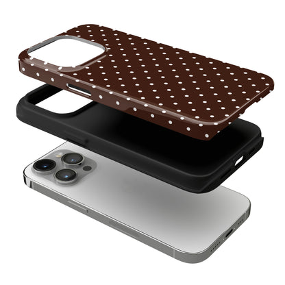 Mocha Mini Polka Dots iPhone Case