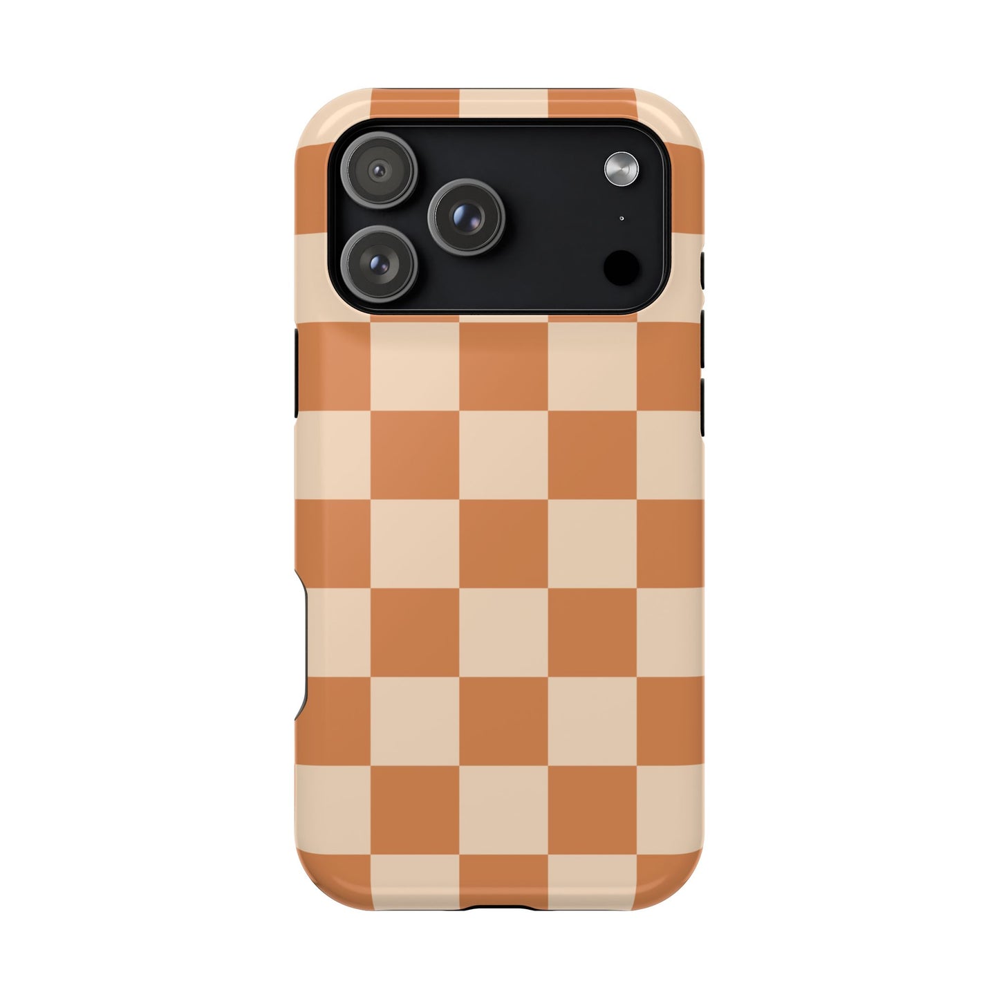 Dark Orange Checkered iPhone Case