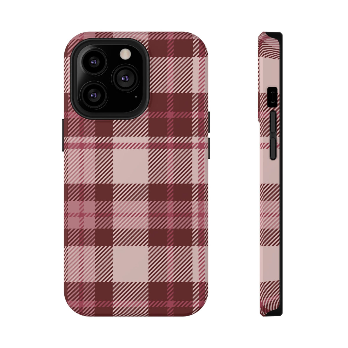 Burgundy Plaid iPhone Case