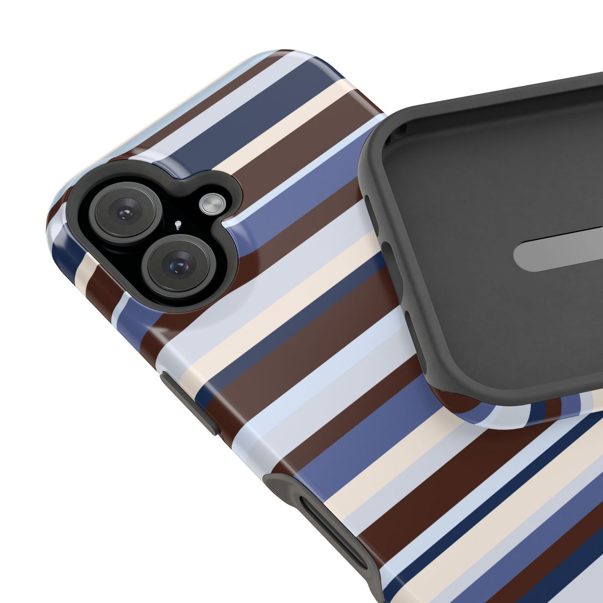 Blueberry Mocha Stripes iPhone Case