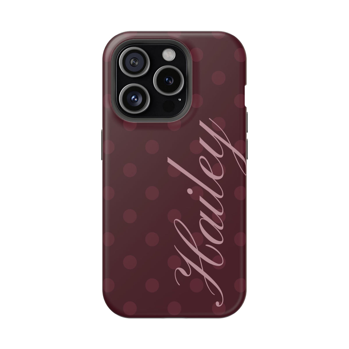 Custom Burgundy Polka Dots iPhone Case