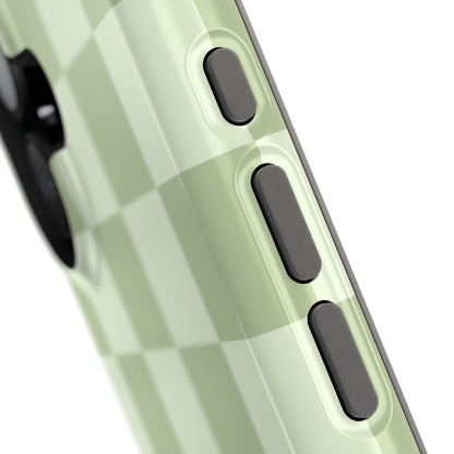 Green & Light Green Checkered iPhone Case