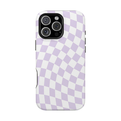Purple Wavy Checkered iPhone Case