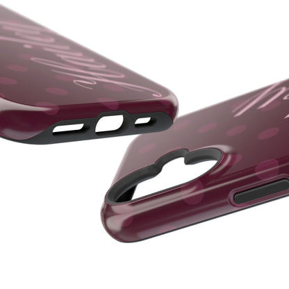 Custom Plum Polka Dots iPhone Case