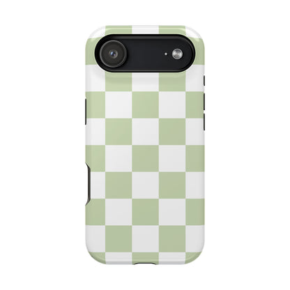Pastel Green Checkered iPhone Case