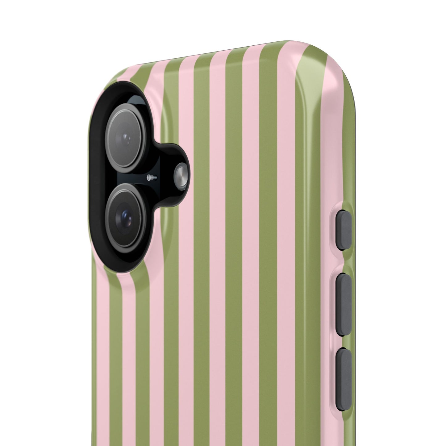 Pink Matcha Stripes iPhone Case