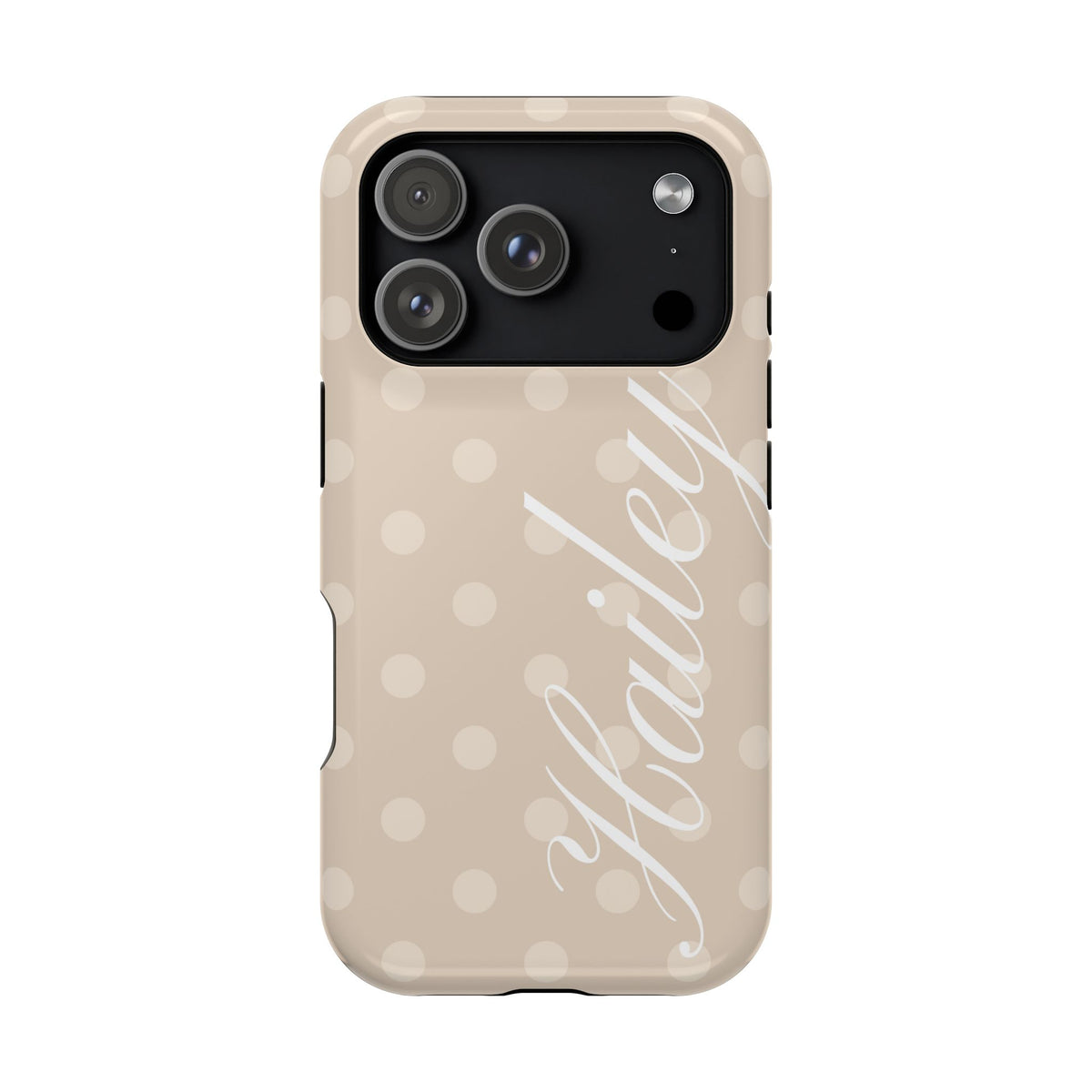 Custom Beige Polka Dots iPhone Case