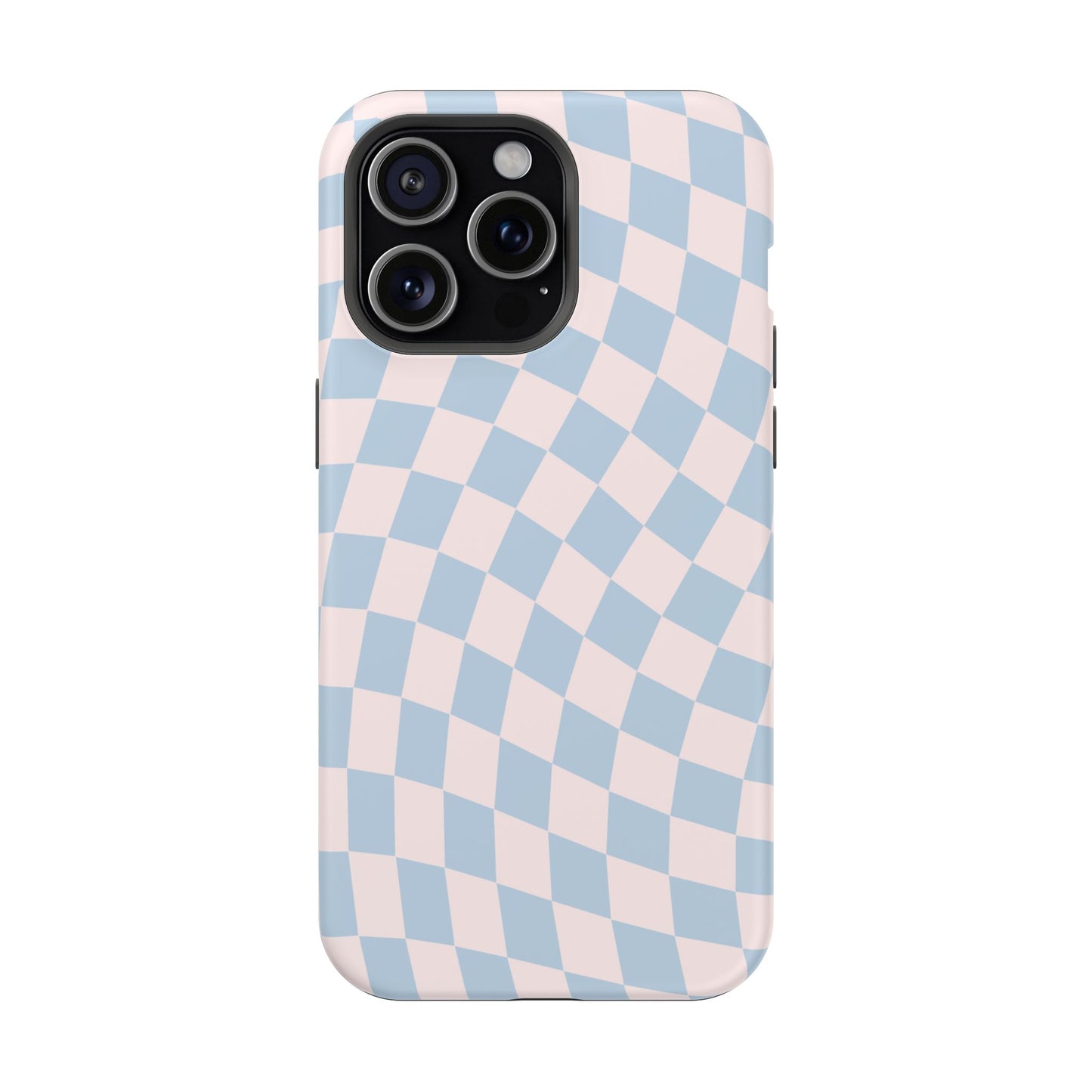 Pink & Blue Wavy Checkered iPhone Case