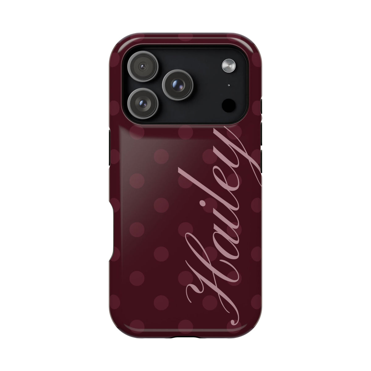 Custom Burgundy Polka Dots iPhone Case
