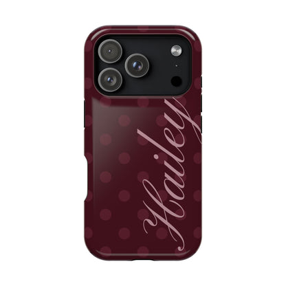 Custom Burgundy Polka Dots iPhone Case