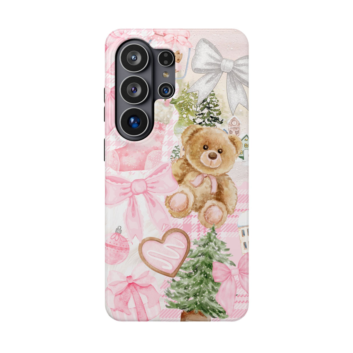 Pink Christmas Collage Samsung Case