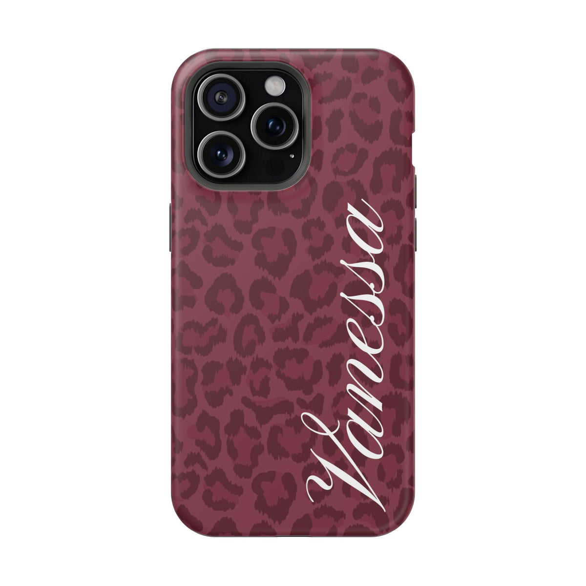 Custom Burgundy Leopard iPhone Case