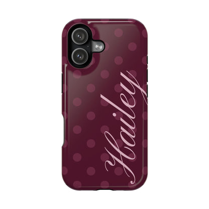 Custom Plum Polka Dots iPhone Case