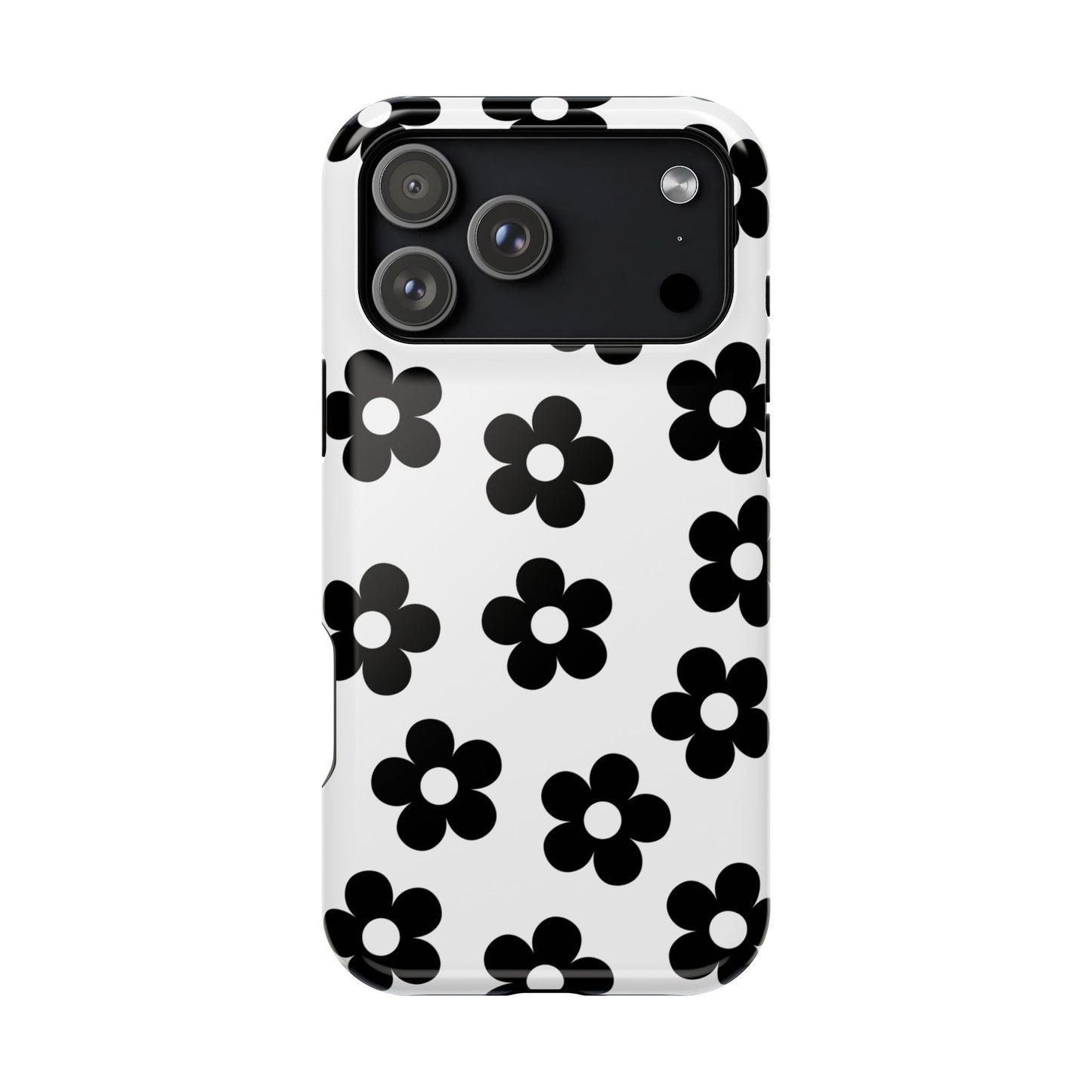 White Retro Flowers iPhone Case