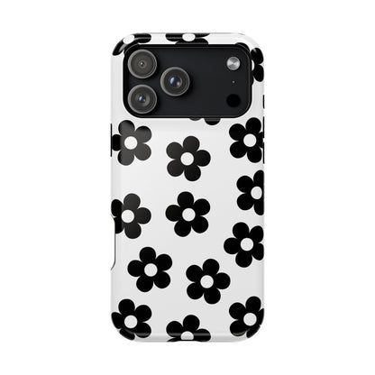 White Retro Flowers iPhone Case