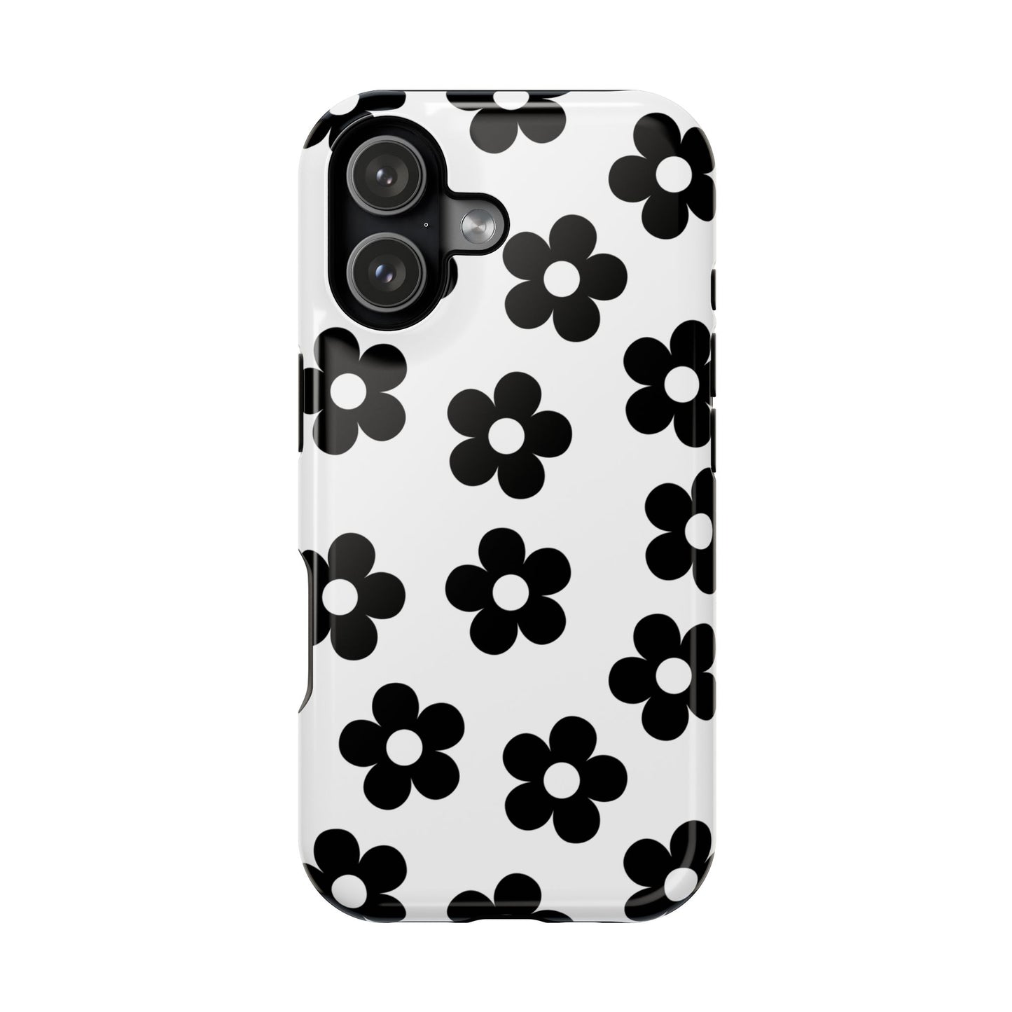 White Retro Flowers iPhone Case