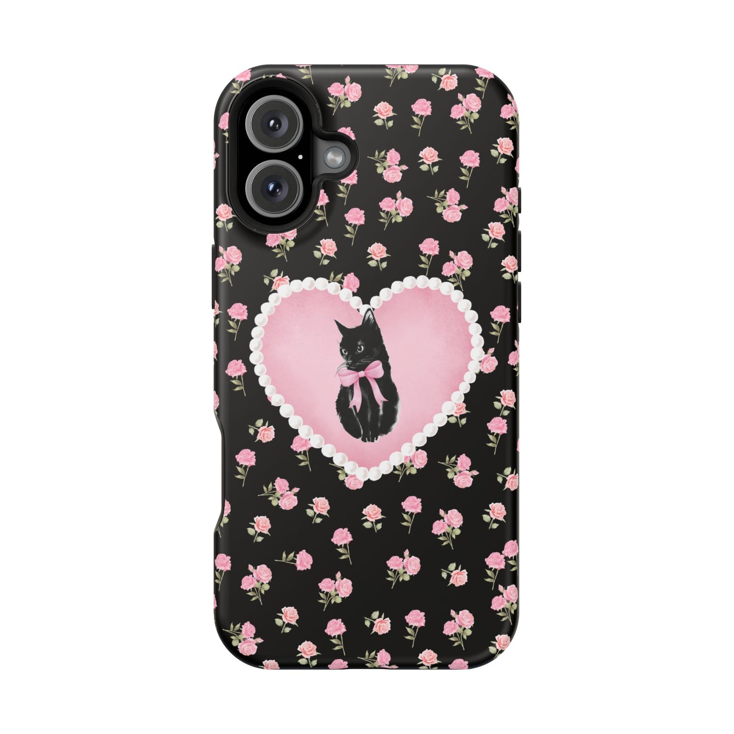 Black Féline Roses iPhone Case