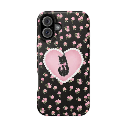 Black Féline Roses iPhone Case