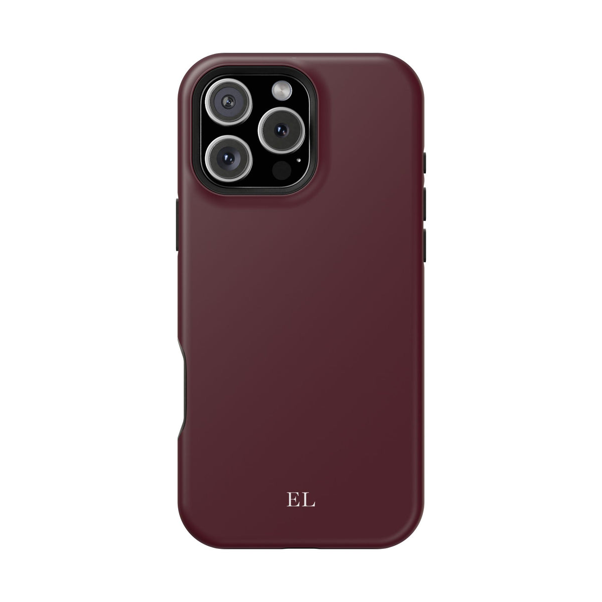 Custom Initials Burgundy iPhone Case