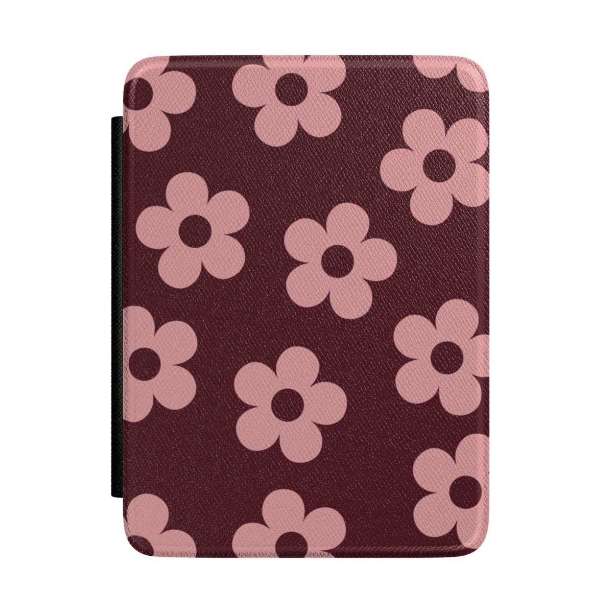 Burgundy & Pink Flowers Kindle Case
